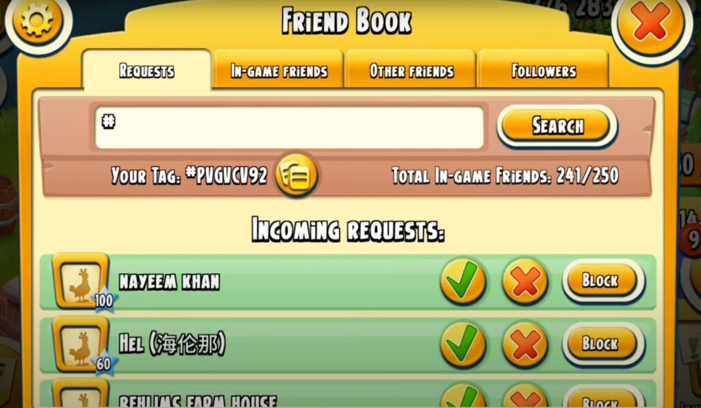 friends code in hay day